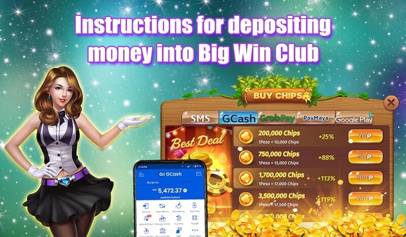 Instructions for depositing money into big win club tongits pusoy