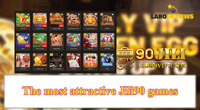 Mga larong matatagpuan sa Jili90 PAGCOR Online Casino.